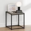 Furinno CAMNUS Night Stand, Metal Frame Nightstand, Toolless Side Table, End Table, Bedside Table, for Living Room, Bedroom, Solid White(French Oak Grey)