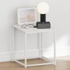 Furinno CAMNUS Night Stand, Metal Frame Nightstand, Toolless Side Table, End Table, Bedside Table, for Living Room, Bedroom, Solid White(Solid White/White)