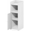 Furinno Fulda Night Stand, 4-Tier Nightstand, Bedside Table, Narrow End Table with Door and Adjustable Shelves, 24H, for Small Spaces, Bedroom, Dorm Room, Living Room, White