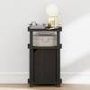 Furinno JUST Night Stand, 3-Tier Nightstand with Door Cabinet, Side Table, End Table with Open Shelf, for Living Room, Bedroom, Espresso(Espresso/Black)