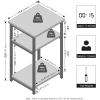 Furinno JUST Night Stand, Nightstand, 3-Tier Metal Frame End Table with Open Shelf, Side Table, End Table, for Living Room, Bedroom, Espresso(French Oak)