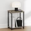 Furinno Simplistic Night Stand, 2-Tier Open Shelf Design Nightstand with Metal Frame, Bedside Table, End Table, Side Table, for Bedroom, Living Room, Espresso(French Oak)