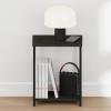 Furinno Simplistic Night Stand, 2-Tier Open Shelf Design Nightstand with Metal Frame, Bedside Table, End Table, Side Table, for Bedroom, Living Room, Espresso(Espresso)