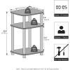 Furinno Turn-N-Tube Night Stand, 2-Tier Oval Nightstand with Wheels, Round Corner Side Table, End Table with Open Shelf, Toolless Assembly, for Living Room, Bedroom, Espresso(Columbia Walnut/Black)