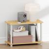 Furinno Turn-N-Tube Night Stand, Rectangle Nightstand with Open Shelf, Toolless Assembly Side Table, End Table, for Living Room, Bedroom, Beech