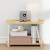 Furinno Turn-N-Tube Night Stand, Rectangle Nightstand with Open Shelf, Toolless Assembly Side Table, End Table, for Living Room, Bedroom, Beech