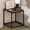 Furinno CAMNUS Night Stand, Metal Frame Nightstand, Toolless Side Table, End Table, Bedside Table, for Living Room, Bedroom, Solid White(Columbia Walnut)