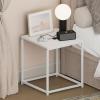 Furinno CAMNUS Night Stand, Metal Frame Nightstand, Toolless Side Table, End Table, Bedside Table, for Living Room, Bedroom, Solid White(Solid White/White)