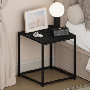 Furinno CAMNUS Night Stand, Metal Frame Nightstand, Toolless Side Table, End Table, Bedside Table, for Living Room, Bedroom, Solid White(Americano)