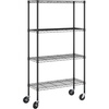Furinno Wayar Metal Storage Shelf Rack, 5 Tiers, 36-Inch, Black(Black)