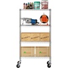 Furinno Wayar Metal Storage Shelf Rack, 5 Tiers, 36-Inch, Black(Stainless Steel)