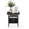 Furinno Andrey Side Table with Bin Drawer, Brown End Table with Open Shelves, Night Stand, Bedside Table, for Living Room, Bedroom, Dark Brown(Dark Brown/Black)