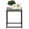 Furinno Camnus Side Table, 2-Tier Black End Table with Metal Frame, Square Night Stand with Open Shelf, Bedside Table, Easy Assembly, for Living Room, Bedroom, Dark Americano(Grey Oak)