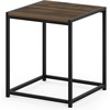 Furinno Camnus Side Table, 2-Tier Black End Table with Metal Frame, Square Night Stand with Open Shelf, Bedside Table, Easy Assembly, for Living Room, Bedroom, Dark Americano(Brown Walnut)