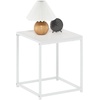 Furinno Camnus Side Table, Black End Table with Metal Frame, Square Open Frame Night Stand, Bedside Table, Easy Assembly, for Living Room, Bedroom, Dark Americano(Plain White)