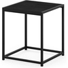 Furinno Camnus Side Table, Black End Table with Metal Frame, Square Open Frame Night Stand, Bedside Table, Easy Assembly, for Living Room, Bedroom, Dark Americano(Dark Americano)