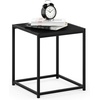 Furinno Camnus Side Table, Black End Table with Metal Frame, Square Open Frame Night Stand, Bedside Table, Easy Assembly, for Living Room, Bedroom, Dark Americano(Dark Americano)