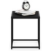 Furinno Camnus Side Table, Black End Table with Metal Frame, Square Open Frame Night Stand, Bedside Table, Easy Assembly, for Living Room, Bedroom, Dark Americano(Dark Americano)