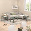 Furinno Classic Living Room Table Set of 3, Modern 1.8 Inch Thick Tabletop Rectangle Coffee Table with 2 Side Tables, End Tables, for Living Room, Home Office, Sage Green(Sage Green)