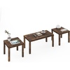 Furinno Classic Living Room Table Set of 3, Modern Rectangle Coffee Table with 2 Square Side Tables, End Tables, 1.8 Inch Thick Tabletop for Living Room, Home Office, Amber Pine(Amber Pine)