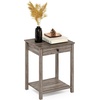 Furinno Classic Side Table, 2-Tier Modern End Table with Small Drawer and Open Shelf, Night Stand, Bedside Table, for Living Room, Bedroom, Dark Americano(Rustic Oak)