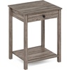 Furinno Classic Side Table, 2-Tier Modern End Table with Small Drawer and Open Shelf, Night Stand, Bedside Table, for Living Room, Bedroom, Dark Americano(Rustic Oak)
