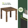 Furinno Classic Toolless Assembly Square Side Table, Rustic Brown End Table with 1.8 Thick Tabletop, Night Stand, Bedside Table, for Living Room, Bedroom, Amber Oak(Amber Oak)