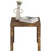 Furinno Classic Toolless Assembly Square Side Table, Rustic Brown End Table with 1.8 Thick Tabletop, Night Stand, Bedside Table, for Living Room, Bedroom, Amber Oak(Amber Oak)