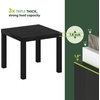 Furinno Classic Toolless Assembly Square Side Table Set of 2, Rustic Brown End Table with 1.8 Thick Tabletop, Night Stand, Bedside Table, for Living Room, Bedroom, Amber Oak(Classic Black)
