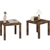 Furinno Classic Toolless Assembly Square Side Table Set of 2, Rustic Brown End Table with 1.8 Thick Tabletop, Night Stand, Bedside Table, for Living Room, Bedroom, Amber Oak(Amber Oak)