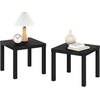 Furinno Classic Toolless Assembly Square Side Table Set of 2, Rustic Brown End Table with 1.8 Thick Tabletop, Night Stand, Bedside Table, for Living Room, Bedroom, Amber Oak(Classic Black)