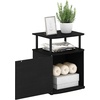 Furinno Jaya 2-Tier Side Table, Grey Closed Storage End Table, Night Stand, Bedside Table for Living Room, Bedroom, Home Office, Grey Oak/Black(Darkwood)