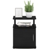 Furinno Jaya 2-Tier Side Table, Grey Closed Storage End Table, Night Stand, Bedside Table for Living Room, Bedroom, Home Office, Grey Oak/Black(Darkwood)