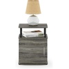 Furinno Jaya 2-Tier Side Table, Grey Closed Storage End Table, Night Stand, Bedside Table for Living Room, Bedroom, Home Office, Grey Oak/Black(Grey Oak/Black)