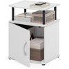 Furinno Jaya 2-Tier Side Table, Grey Closed Storage End Table, Night Stand, Bedside Table for Living Room, Bedroom, Home Office, Grey Oak/Black(Plain White/Black)