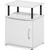 Furinno Jaya 2-Tier Side Table, Grey Closed Storage End Table, Night Stand, Bedside Table for Living Room, Bedroom, Home Office, Grey Oak/Black(Plain White/Black)