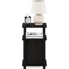 Furinno Just 3-Tier Side Table, Grey Closed Storage End Table, Night Stand, Bedside Table for Living Room, Bedroom, Home Office, French Oak/Black(Black Espresso/Black)