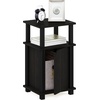 Furinno Just 3-Tier Side Table, Grey Closed Storage End Table, Night Stand, Bedside Table for Living Room, Bedroom, Home Office, French Oak/Black(Black Espresso/Black)