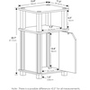 Furinno Just 3-Tier Side Table, Grey Closed Storage End Table, Night Stand, Bedside Table for Living Room, Bedroom, Home Office, French Oak/Black(Grey Oak/Black)
