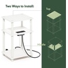 Furinno Just 3-Tier Side Table with Charging Station, Easy Assembly Rustic Brown End Table, Night Stand, Bedside Table with USB and Type-C Charging Port, for Living Room, Bedroom, Amber Oak(Plain White/White)