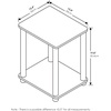 Furinno Modern Grey Side Table, 2-Tier Square Top End Table with Open Shelf, Toolless Night Stand, Bedside Table, for Living Room, Bedroom, Grey Oak