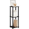 Furinno Simplistic Toolless Assembly Side Table, White 2-Tier End Table, Open Shelf Night Stand, Bedside Table for Living Room, Bedroom, Home Office, Plain White/White(Black Espresso/Black)