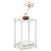 Furinno Simplistic Toolless Assembly Side Table, White 2-Tier End Table, Open Shelf Night Stand, Bedside Table for Living Room, Bedroom, Home Office, Plain White/White(Plain White/White)
