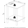 Furinno Turn-N-Tube 2-Tier Square Side Table with Charging Station, End Table, Night Stand, Bedside Table with USB and Type-C Charging Port, for Living Room, Bedroom, Plain White(Amber Oak/Black)