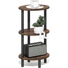 Furinno Turn-N-Tube 3-Tier Oval Side Table, Rustic Brown End Table, Night Stand, Bedside Table for Living Room, Bedroom, Amber Oak/Black(Amber Oak/Black)