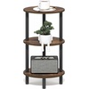 Furinno Turn-N-Tube 3-Tier Oval Side Table, Rustic Brown End Table, Night Stand, Bedside Table for Living Room, Bedroom, Amber Oak/Black(Amber Oak/Black)