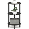 Furinno Turn-N-Tube 3-Tier Oval Side Table, Rustic Brown End Table, Night Stand, Bedside Table for Living Room, Bedroom, Amber Oak/Black(Black Espresso/Black)
