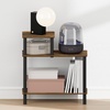 Furinno Turn-N-Tube Night Stand, 3-Tier Rectangle Nightstand with Open Shelf, Toolless Assembly Side Table, End Table, for Living Room, Bedroom, Amber Pine(Amber Pine/Black)