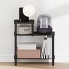 Furinno Turn-N-Tube Night Stand, 3-Tier Rectangle Nightstand with Open Shelf, Toolless Assembly Side Table, End Table, for Living Room, Bedroom, Amber Pine(Espresso/Black)