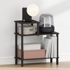 Furinno Turn-N-Tube Night Stand, 3-Tier Rectangle Nightstand with Open Shelf, Toolless Assembly Side Table, End Table, for Living Room, Bedroom, Amber Pine(Espresso/Black)